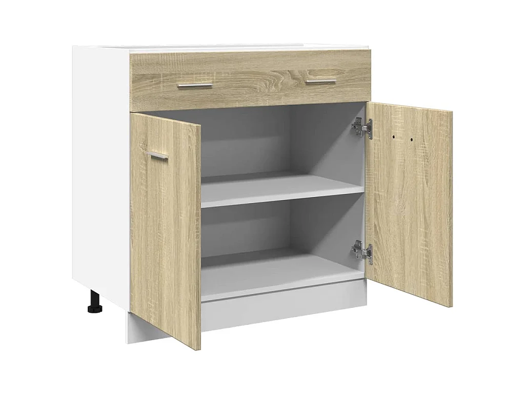 Onderkast met lade Lyon 80x46x81,5 cm bewerkt hout sonoma eikenkleurig
