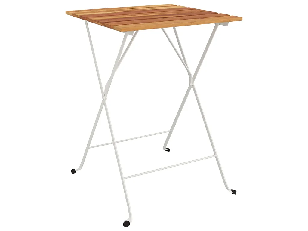 Set Bistrò Pieghevole 3pz in Legno Massello di Acacia e Acciaio