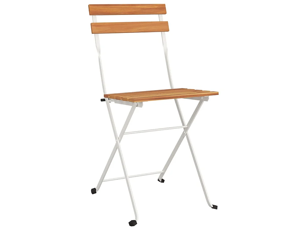 Set Bistrò Pieghevole 3pz in Legno Massello di Acacia e Acciaio