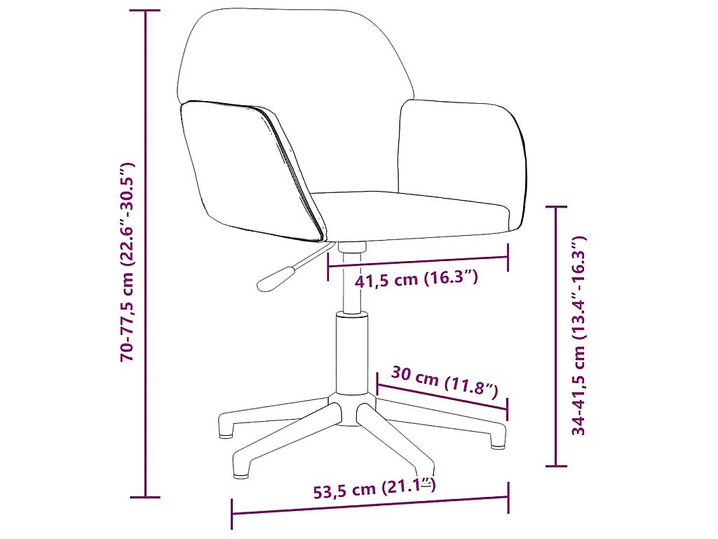 Chaise pivotante de bureau Gris clair Tissu