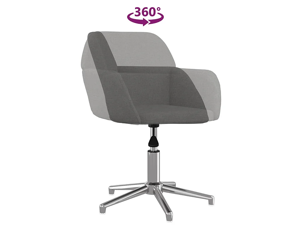 Chaise pivotante de bureau Gris clair Tissu