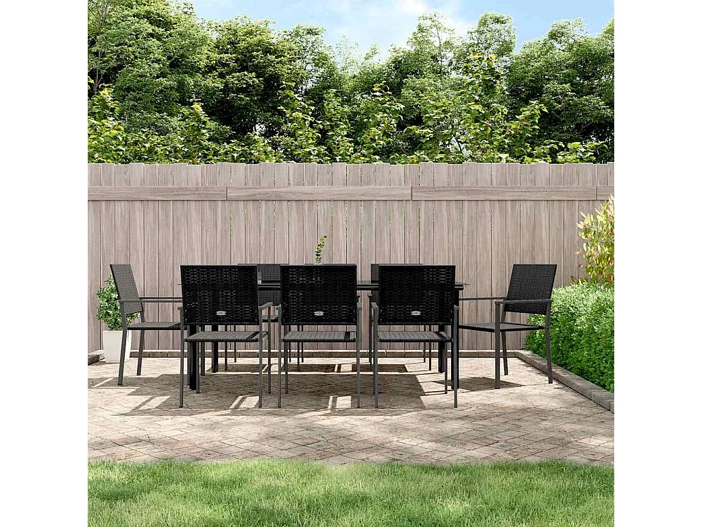Set da Pranzo da Giardino 9 pz in Polyrattan e Acciaio