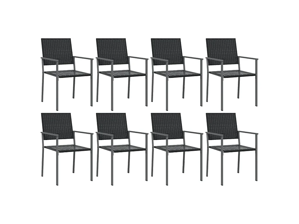 Set da Pranzo da Giardino 9 pz in Polyrattan e Acciaio