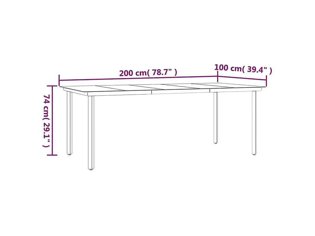 Set da Pranzo da Giardino 9 pz in Polyrattan e Acciaio