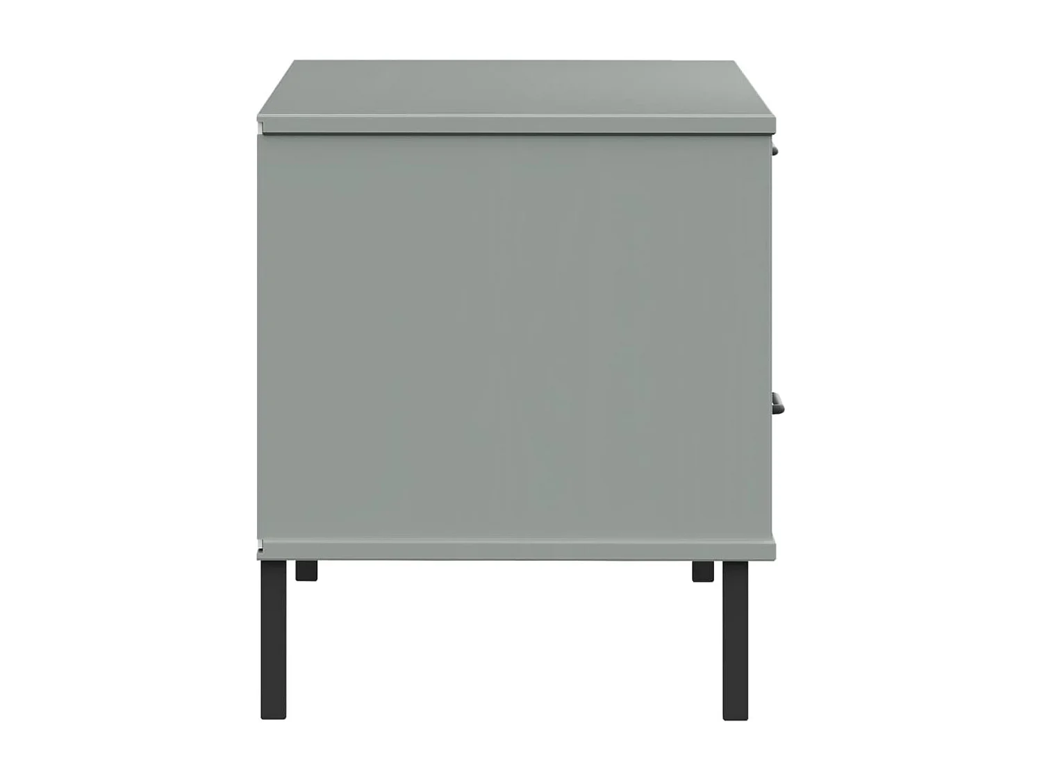 Mobile TV con Gambe Metallo Grigio Legno Massello di Pino OSLO