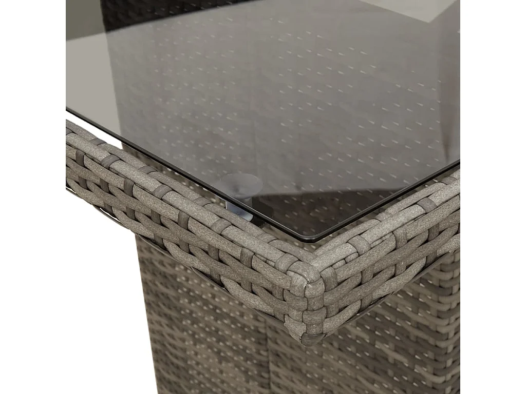 11-delige Tuinset met kussens poly rattan grijs