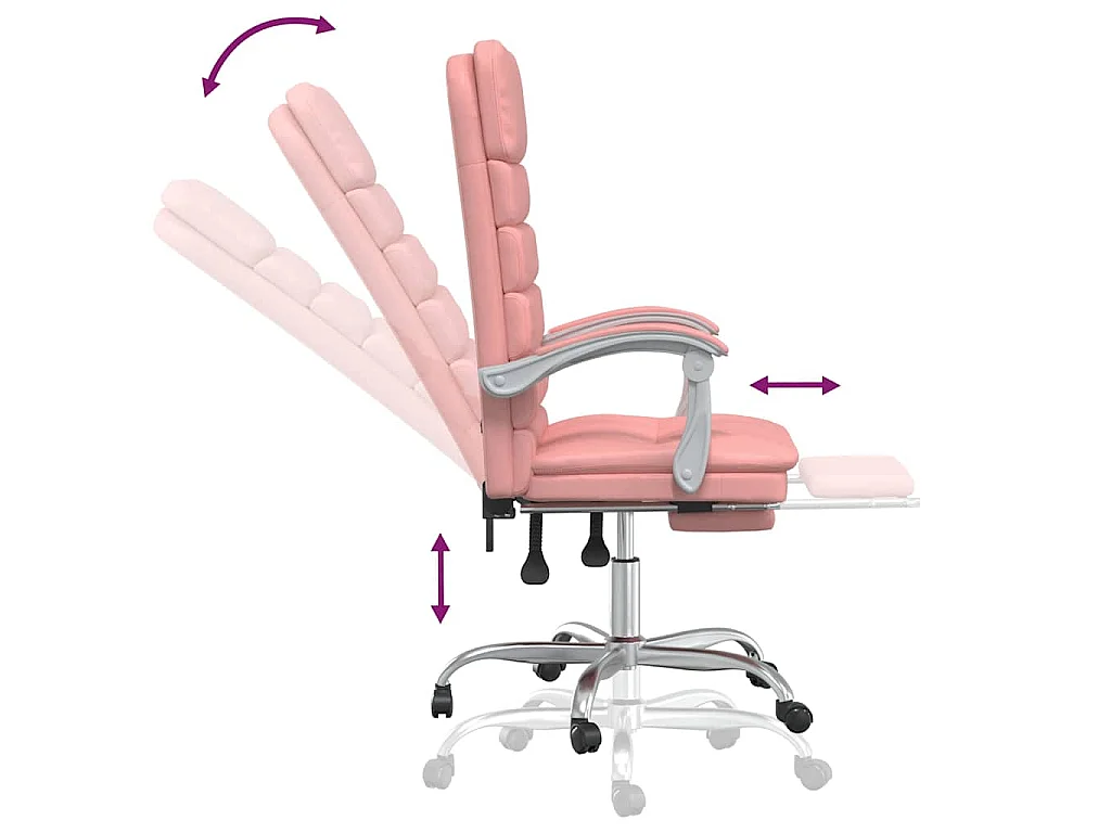 Fauteuil de massage inclinable de bureau Rose Similicuir