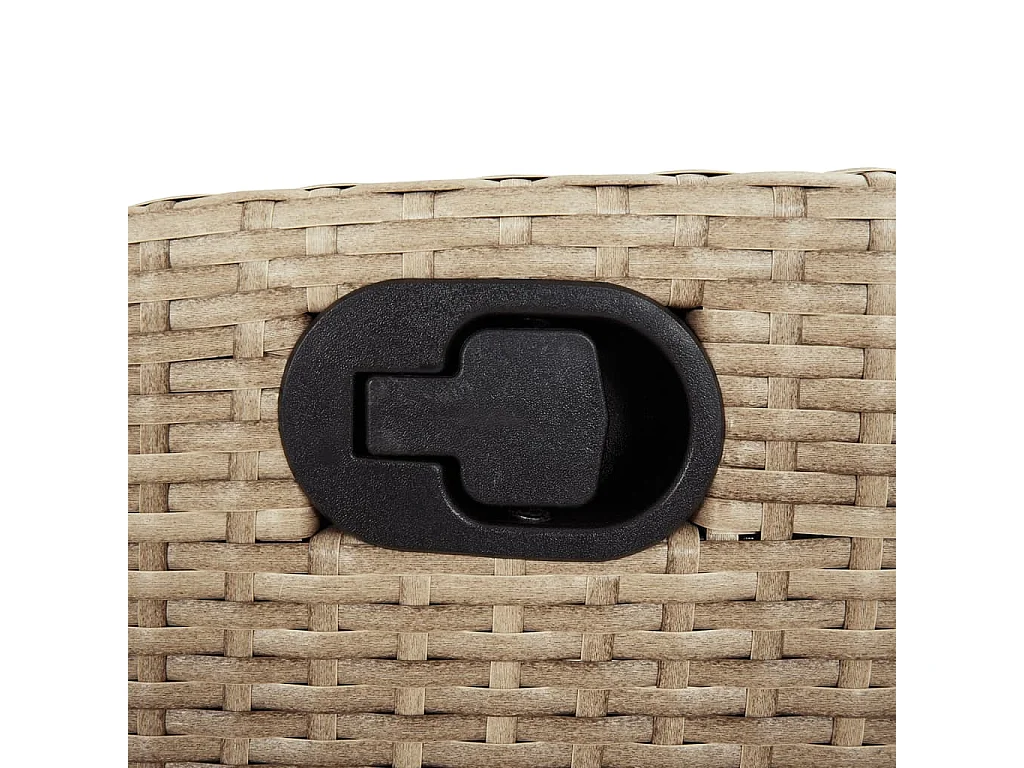 Set Pranzo da Giardino 7 pz con Cuscini Beige Misto Polyrattan