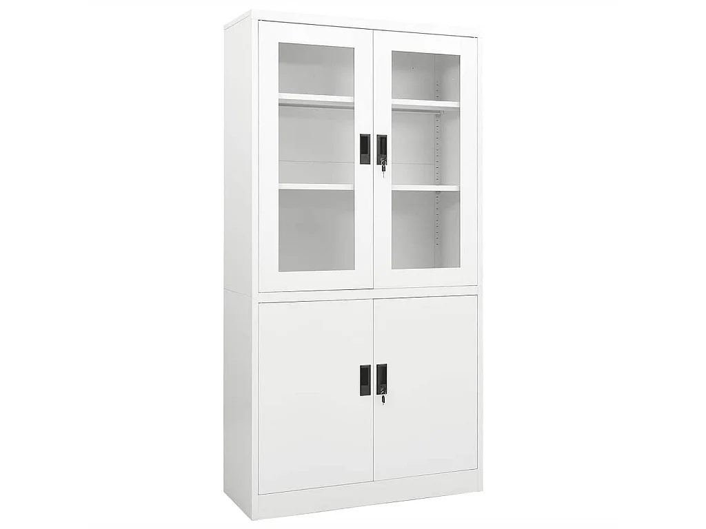 Armoire de bureau Blanc 90x40x180 cm Acier