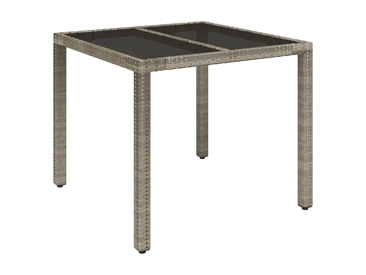 Set da Pranzo da Giardino 3 pz con Cuscini in Polyrattan Grigio