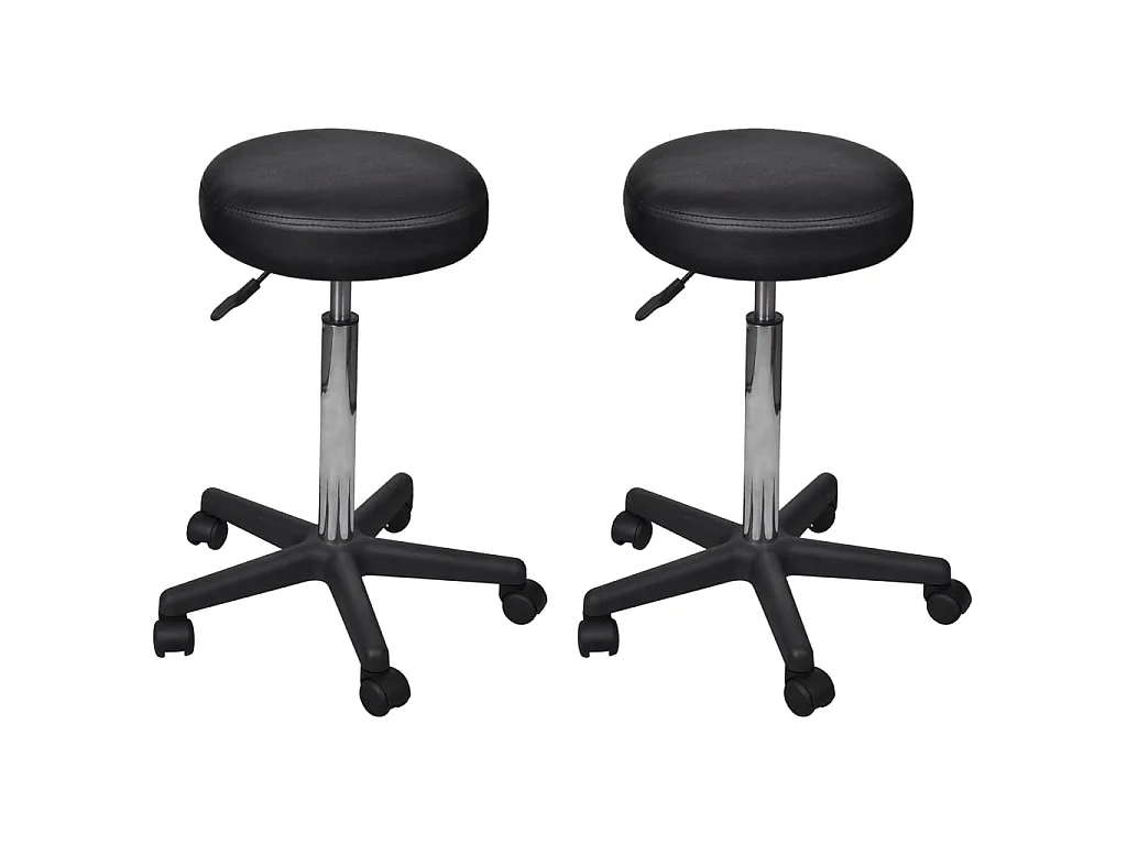 Tabourets de bureau lot de 2 Noir 35,5x84 cm Similicuir