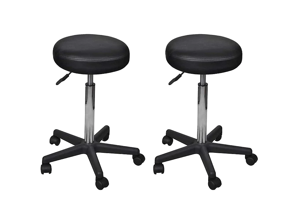 Tabourets de bureau lot de 2 Noir 35,5x84 cm Similicuir