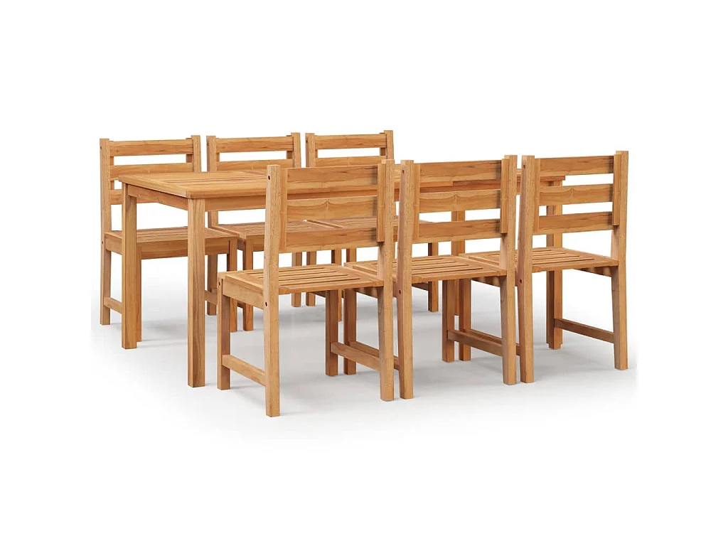 Ensemble à manger de jardin 7 pcs Bois de teck solide