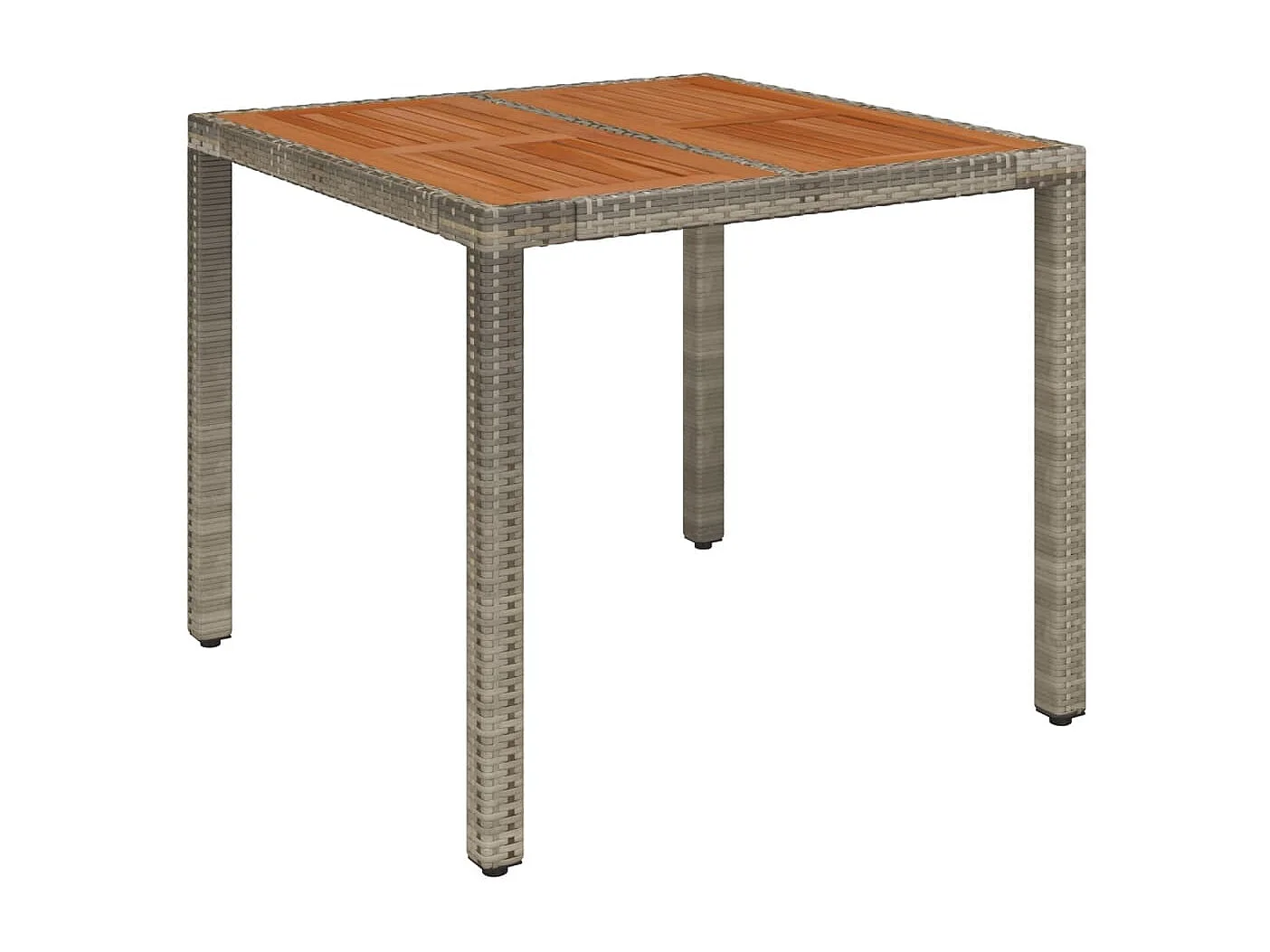 Set da Pranzo da Giardino 3 pz con Cuscini in Polyrattan Grigio