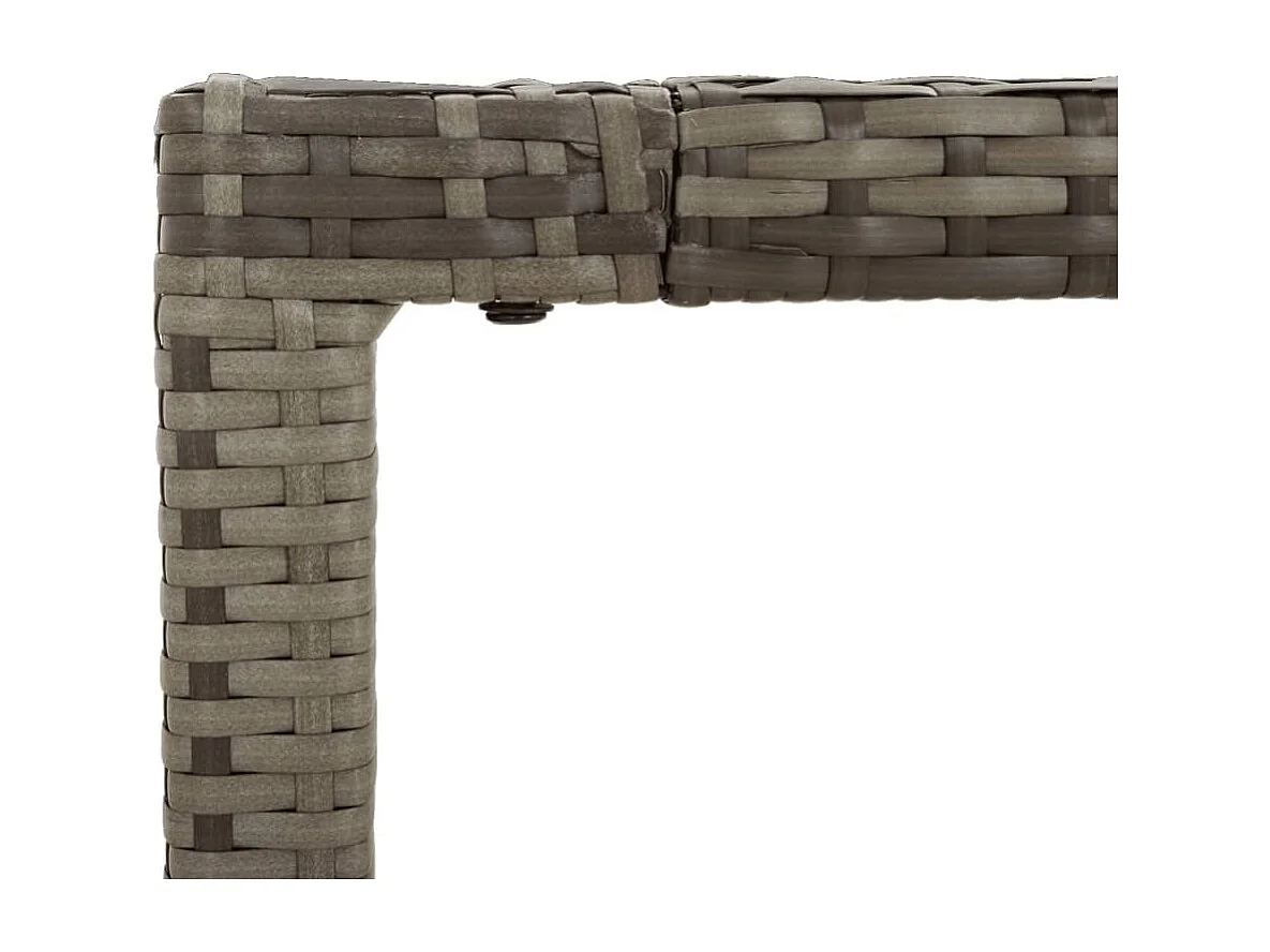 Set da Pranzo da Giardino 3 pz con Cuscini in Polyrattan Grigio