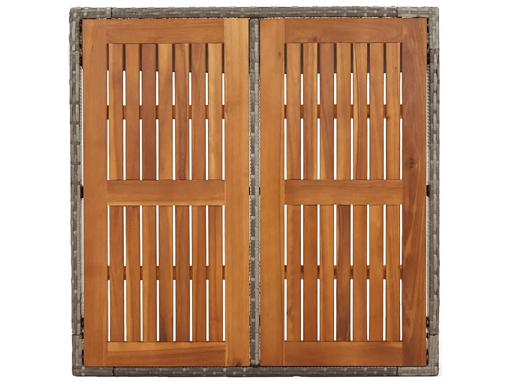 3-tlg. Garten-Essgruppe mit Kissen Grau Poly Rattan
