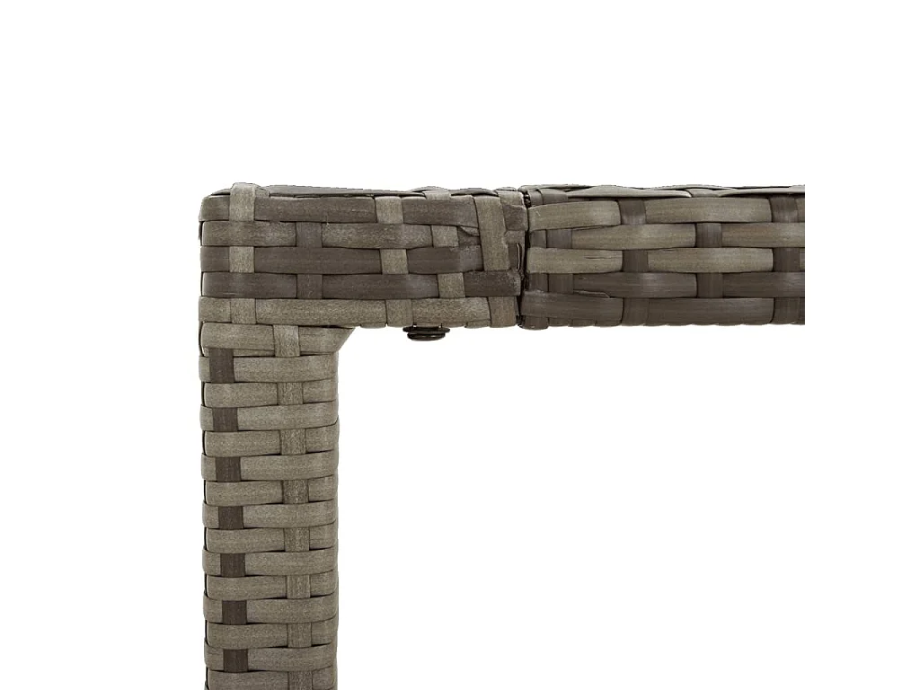 3-tlg. Garten-Essgruppe mit Kissen Grau Poly Rattan