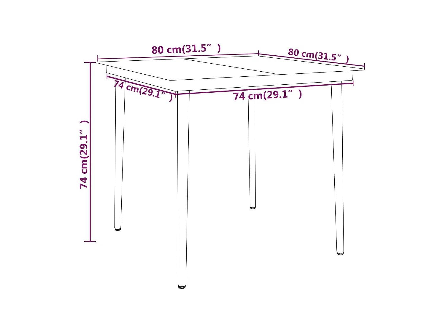 Ensemble à manger de jardin 5 pcs Noir