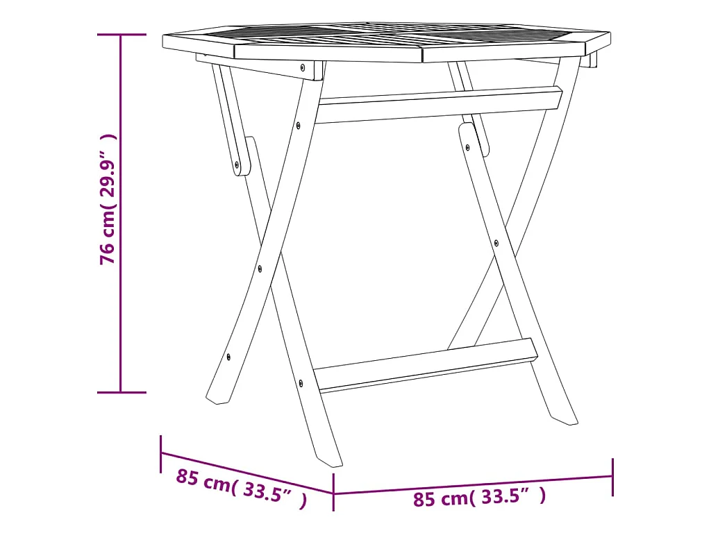 Set da Pranzo per Giardino 5 pz in Legno Massello di Teak
