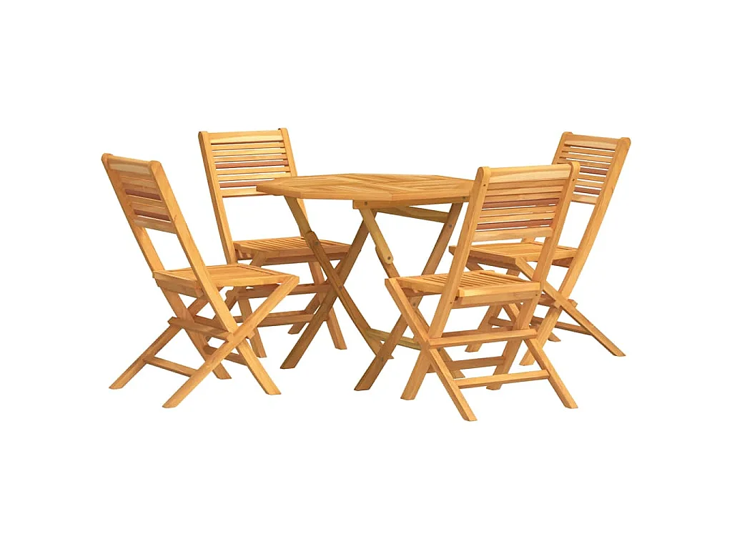 Ensemble à manger de jardin 5 pcs Bois de teck massif