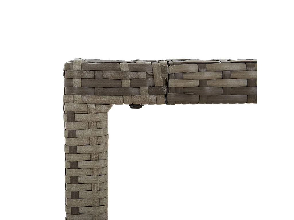 3-tlg. Garten-Essgruppe mit Kissen Grau Poly Rattan