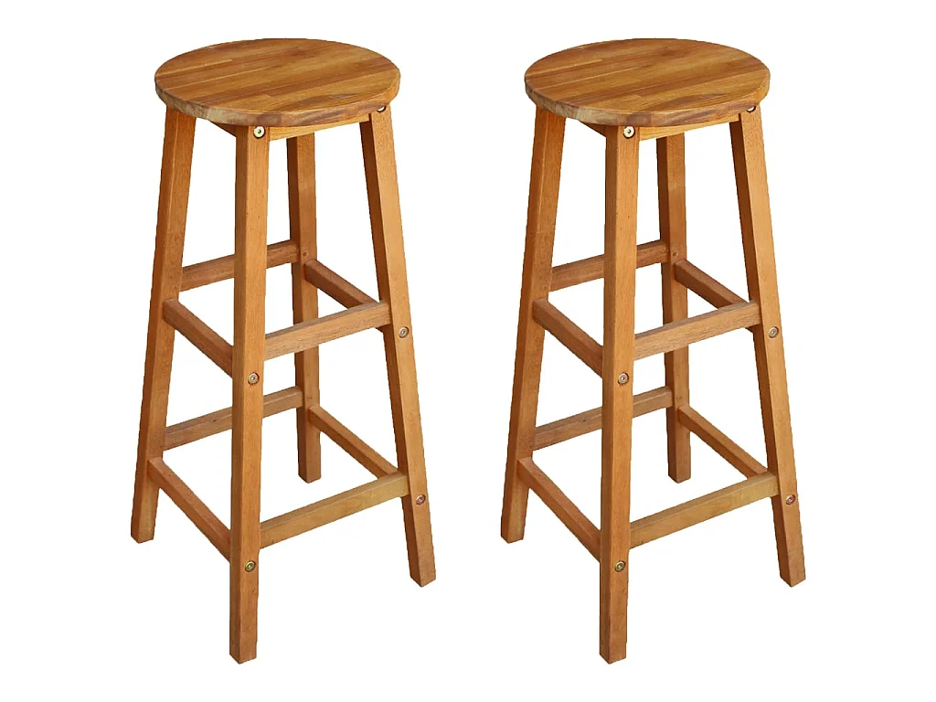 Juego muebles de bar de balcón 3 piezas madera maciza de acacia