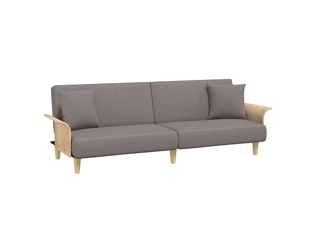 Canapé-lit avec accoudoirs taupe tissu