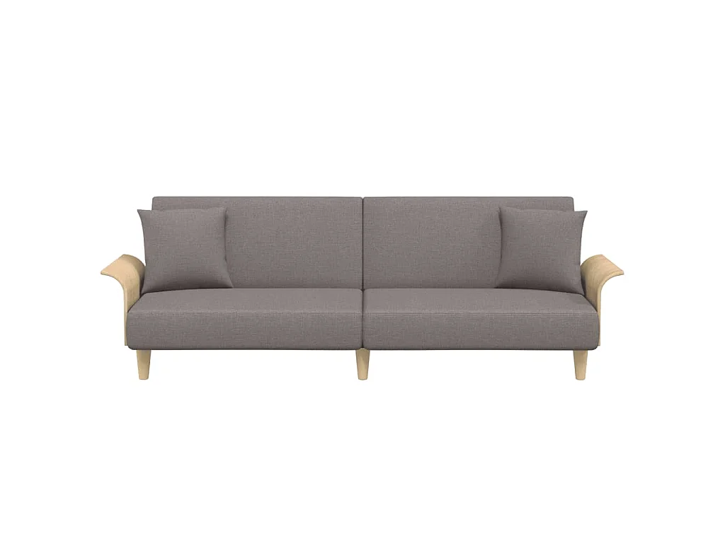 Canapé convertible clic-clac 2 places en tissu taupe