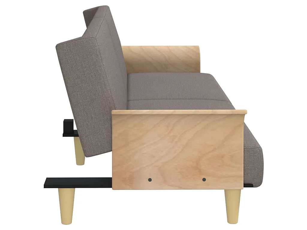 Canapé convertible clic-clac 2 places en tissu taupe