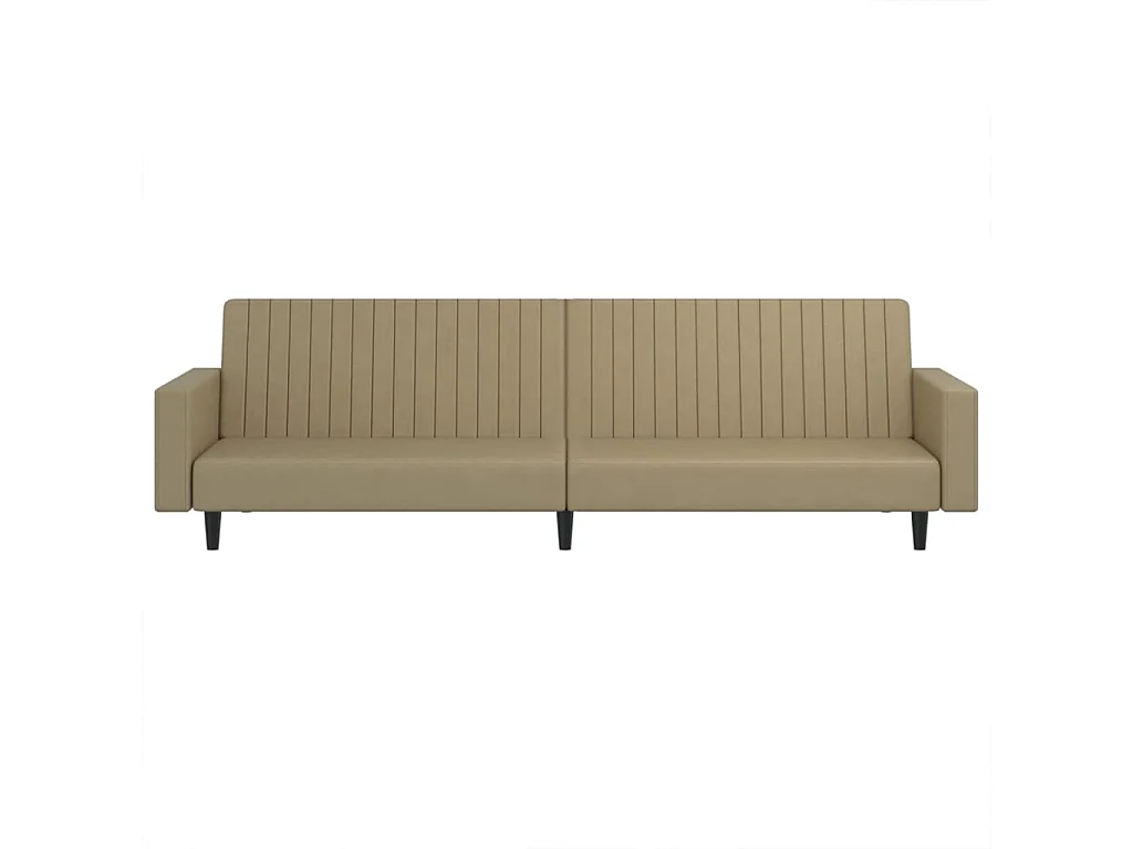 Divano Letto a 2 Posti Cappuccino in Similpelle