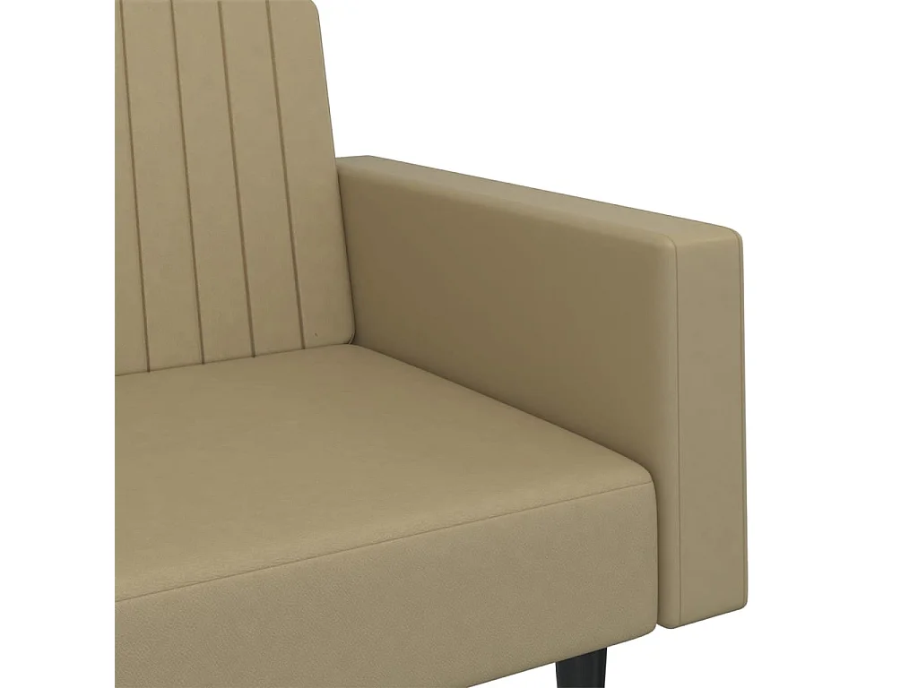 Divano Letto a 2 Posti Cappuccino in Similpelle