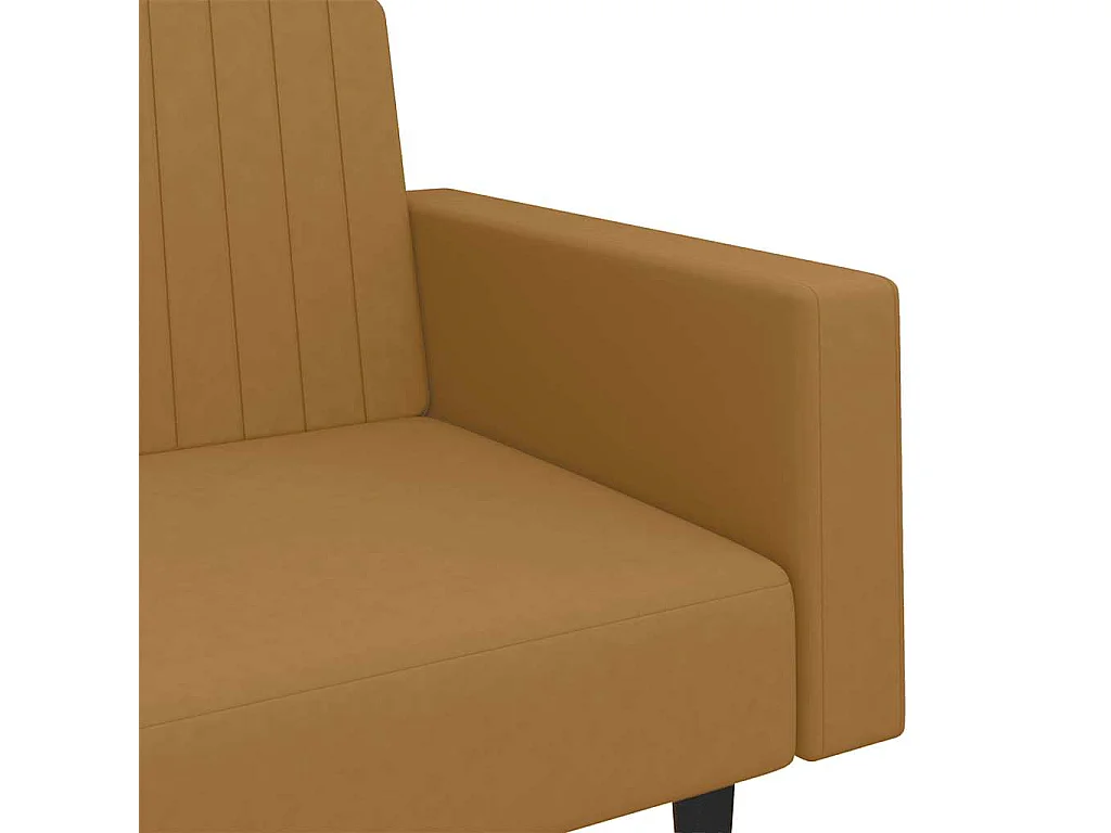 Canapé-lit à 2 places marron velours