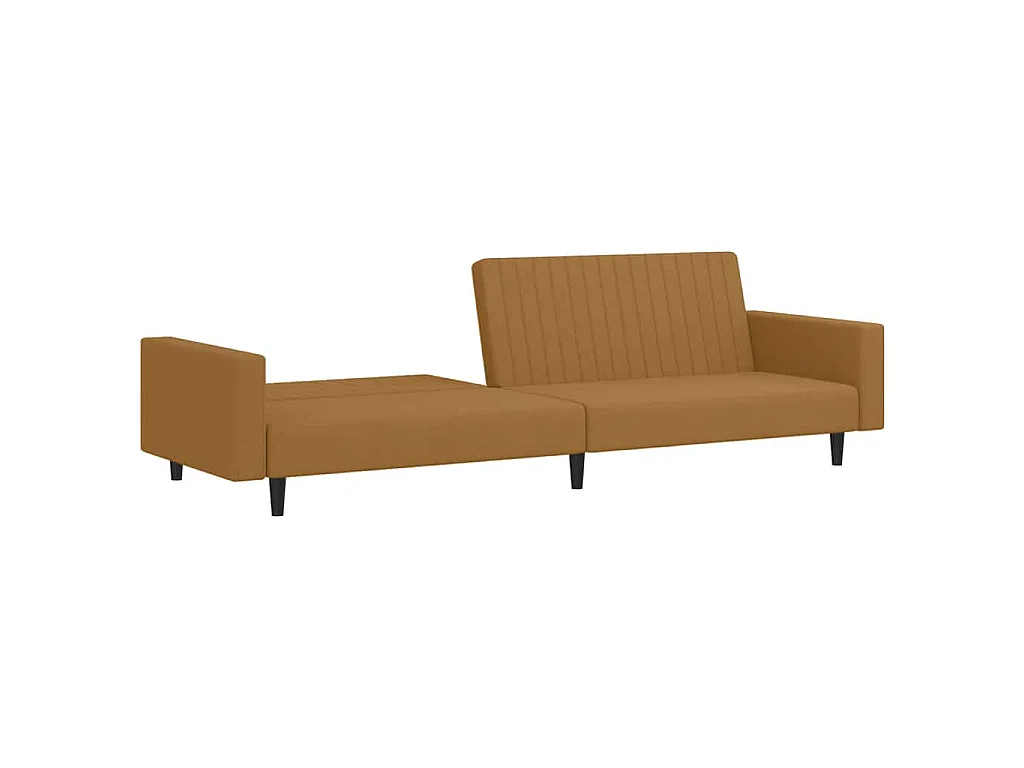 Canapé convertible clic-clac 2 places en velours marron