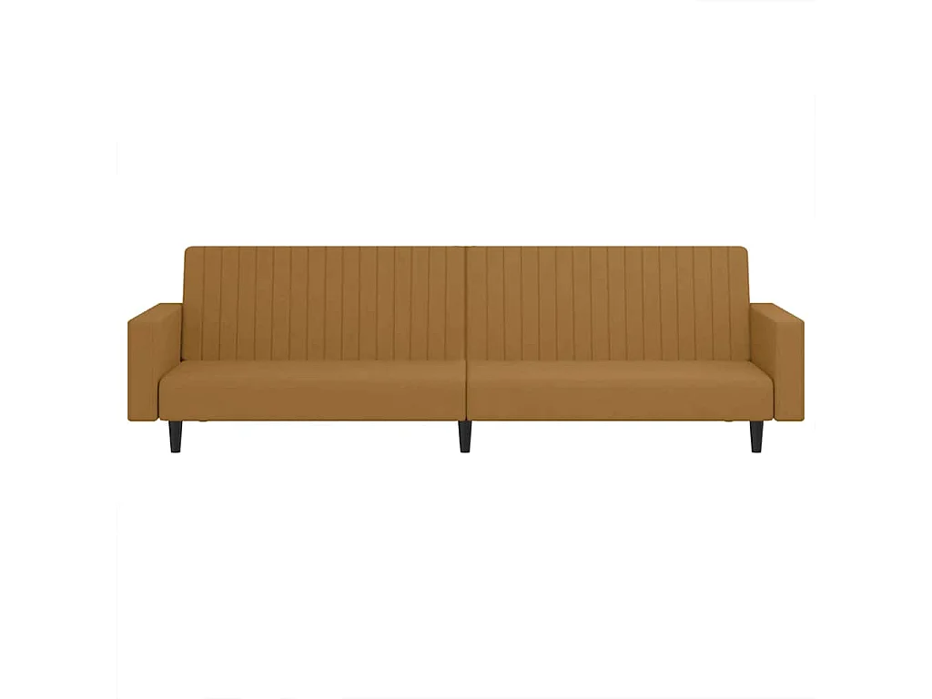 Canapé convertible clic-clac 2 places en velours marron