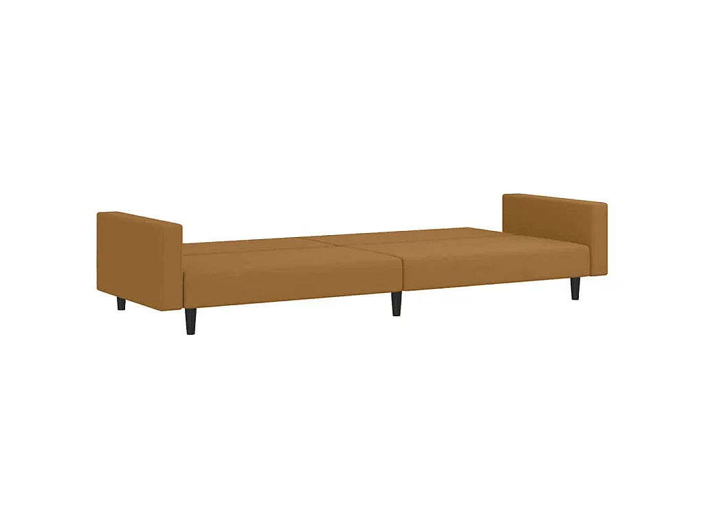 Canapé convertible clic-clac 2 places en velours marron
