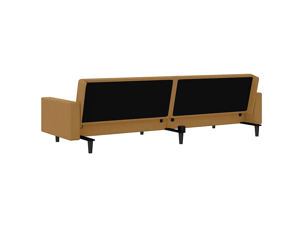 Canapé convertible clic-clac 2 places en velours marron