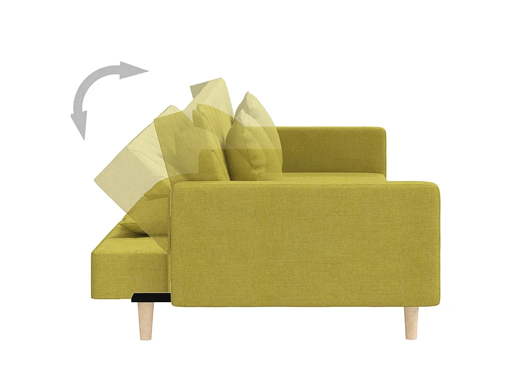 Canapé-lit à 2 places avec deux oreillers Vert Tissu