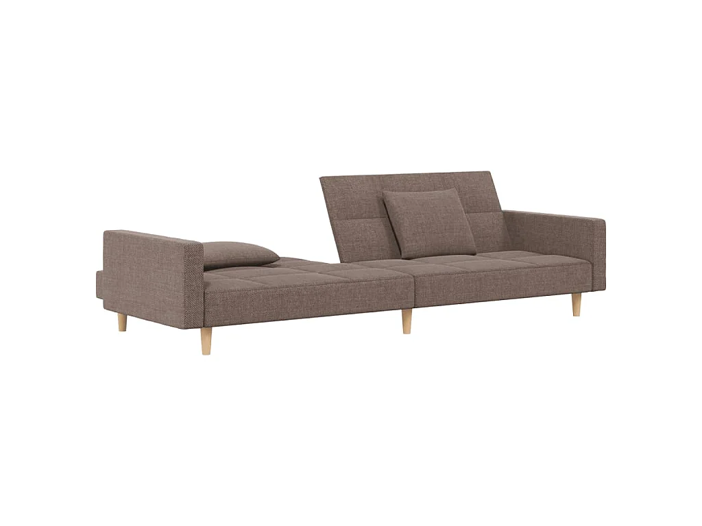 Canapé convertible clic-clac 2 places en tissu taupe