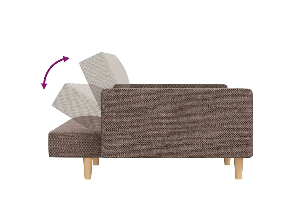 Canapé convertible clic-clac 2 places en tissu taupe