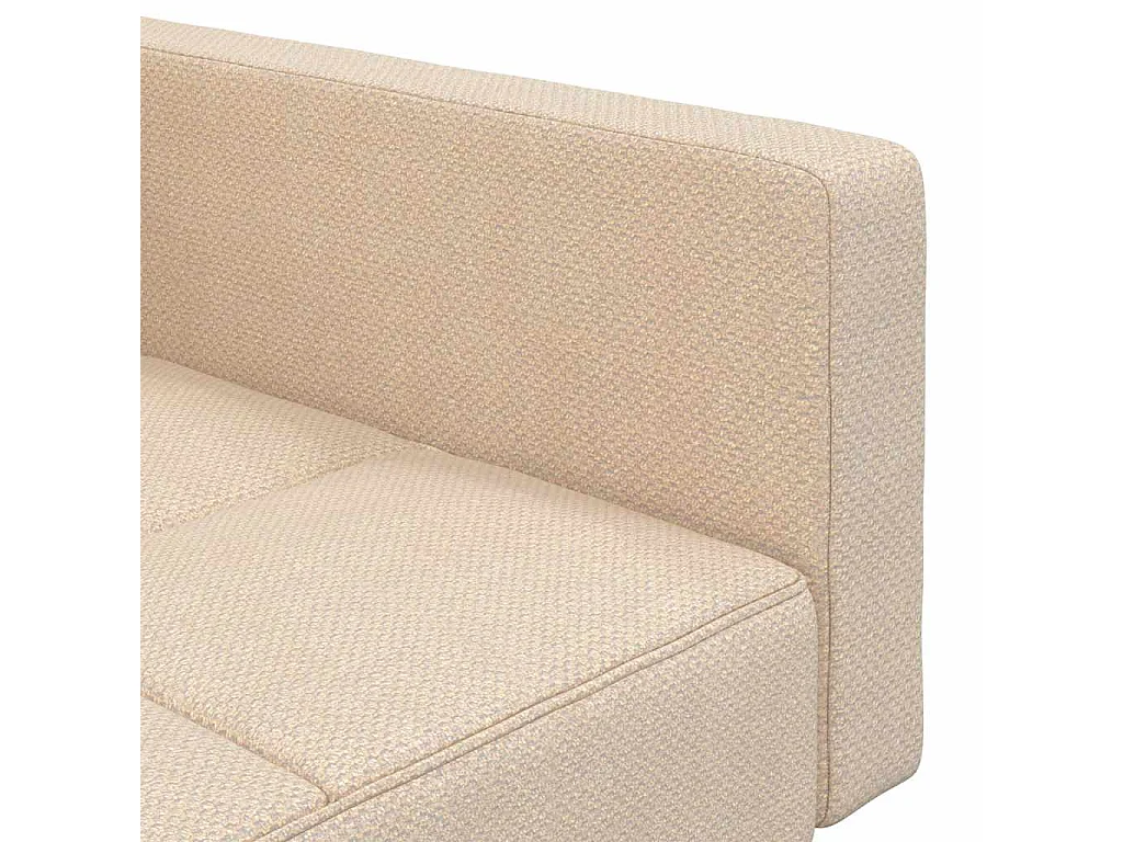 Canapé-lit à 2 places avec deux oreillers crème tissu