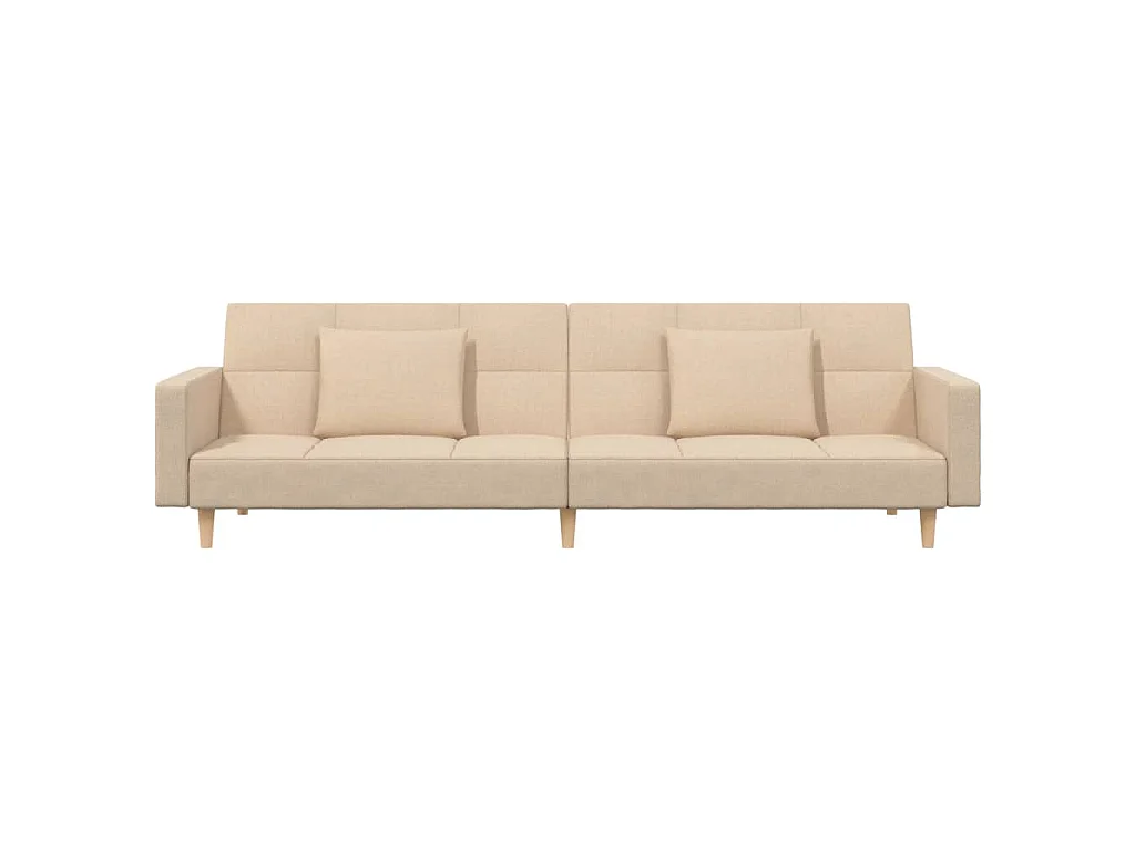 Canapé convertible clic-clac 2 places en tissu crème