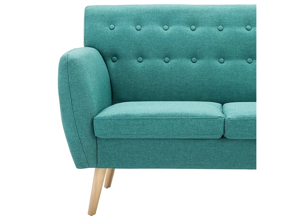 Sofá de 3 plazas tapizado de tela verde 172x70x82 cm