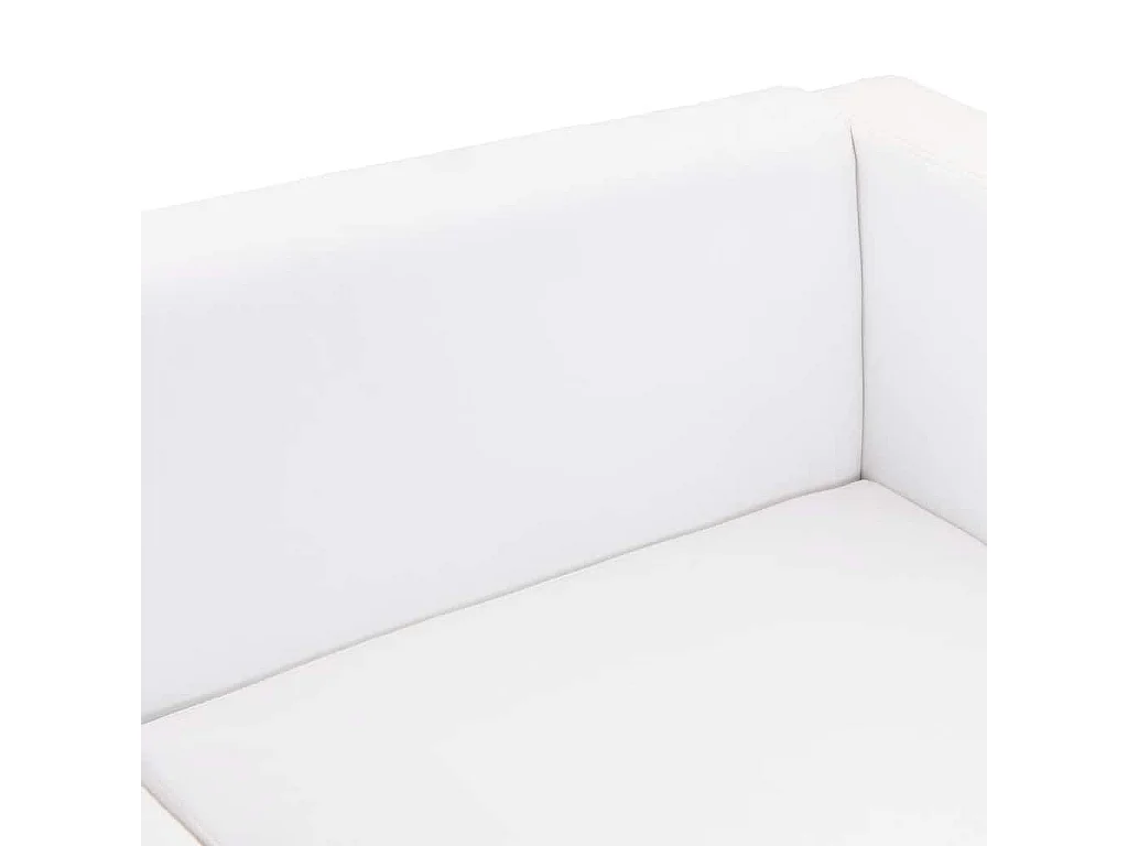 Divano a 3 Posti in Similpelle Bianca