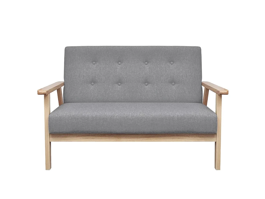 Canapé à 2 places Tissu Gris clair