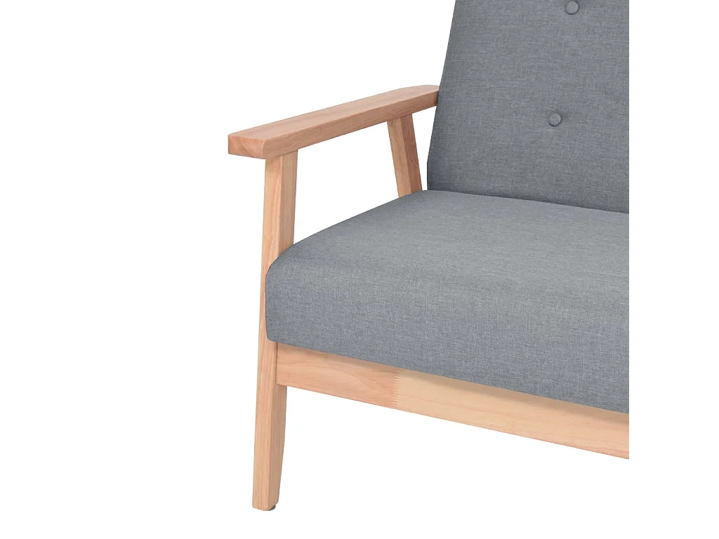 Canapé à 2 places Tissu Gris clair