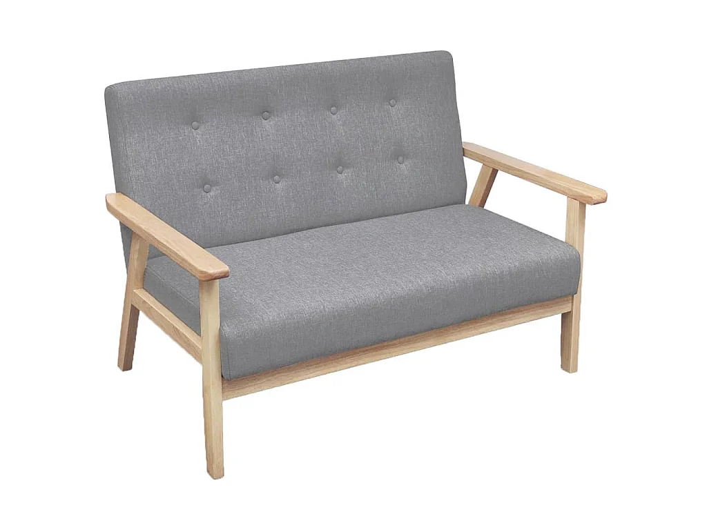 Canapé 2 places en tissu gris clair