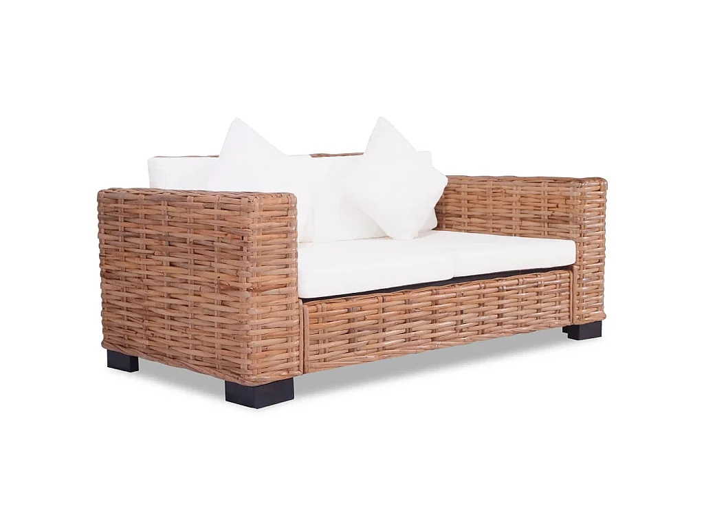 Tweezitsbank natuurlijk rattan