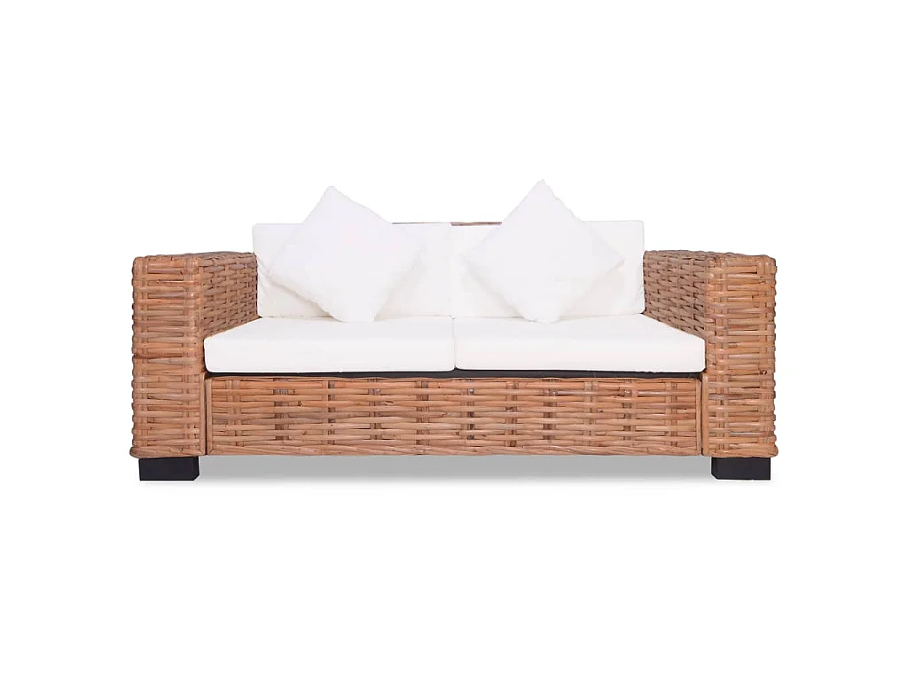 Tweezitsbank natuurlijk rattan