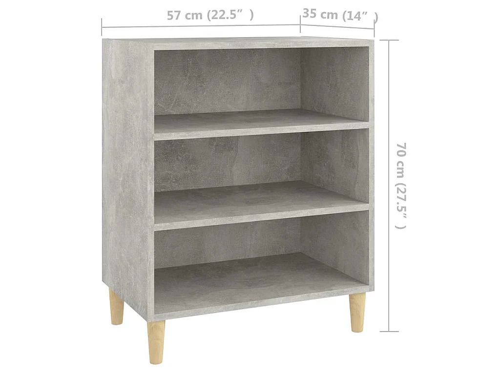 Buffet gris béton 57x35x70 cm bois d'ingénierie