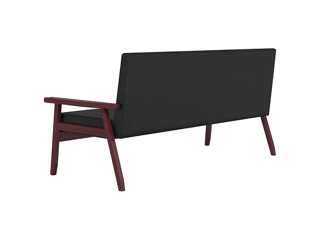 Sofa 3-Sitzer Schwarz Kunstleder